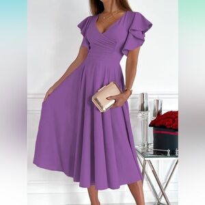 Chic Lavender Midi Dress
